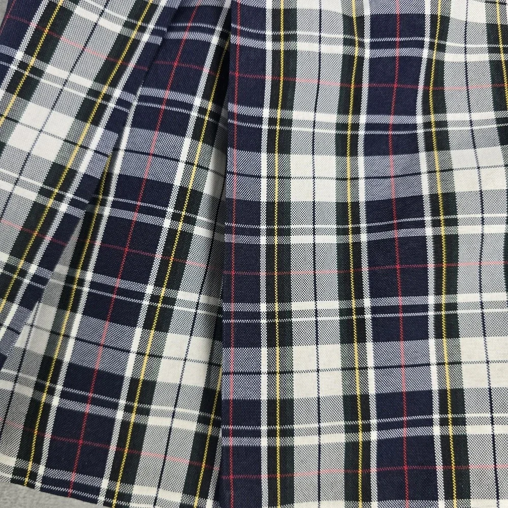 Dennis Uniforms Girls Size‎ G3 Dress Blue Green White Plaid V-Neck Pleated